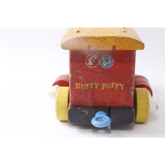 Fisher Price, Huffy Puffy, Wooden Train, Toy, Set, Vehicle, Antique - Picture 5 of 5